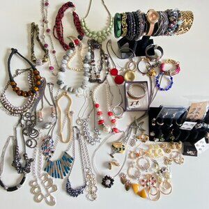 More Added 5 lbs of statement Jewelry Current, Vtg Costume + More
